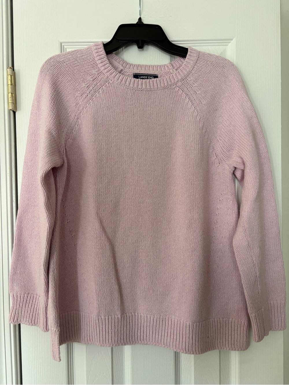 Lands' End Women’s Crewneck Sweater - Pale Pink